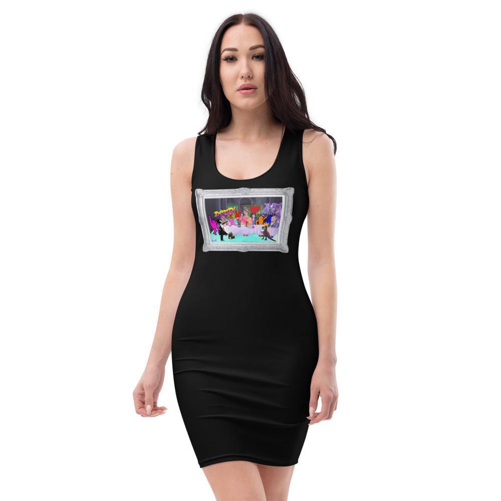 Moon's Last Supper, A Tribute Bodycon Dress - Moon Frankenstein