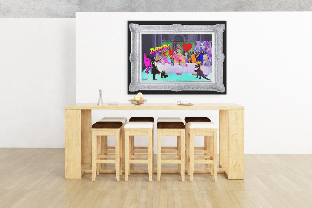 Moon's Last Supper, A Tribute Stretched Canvas - Moon Frankenstein