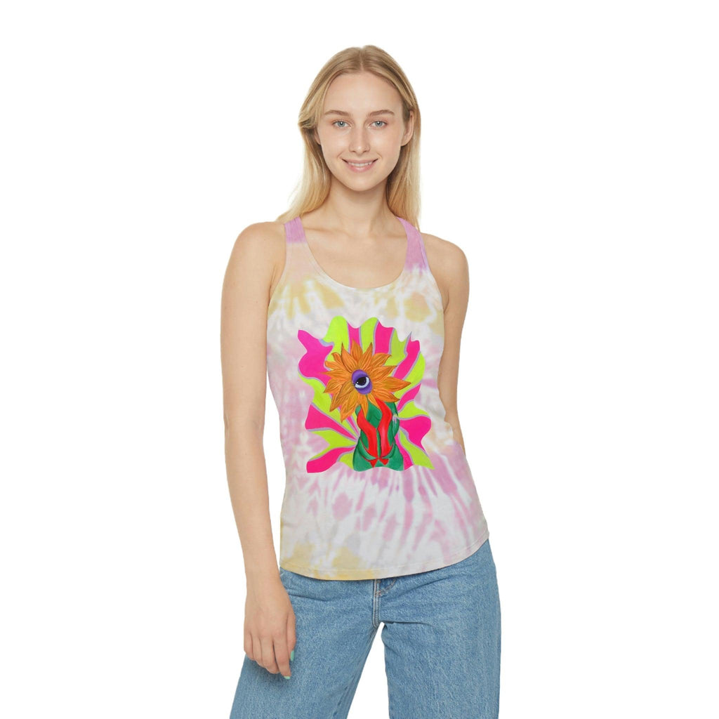 Ophileia Tie Dye Racerback Tank Top - Moon Frankenstein