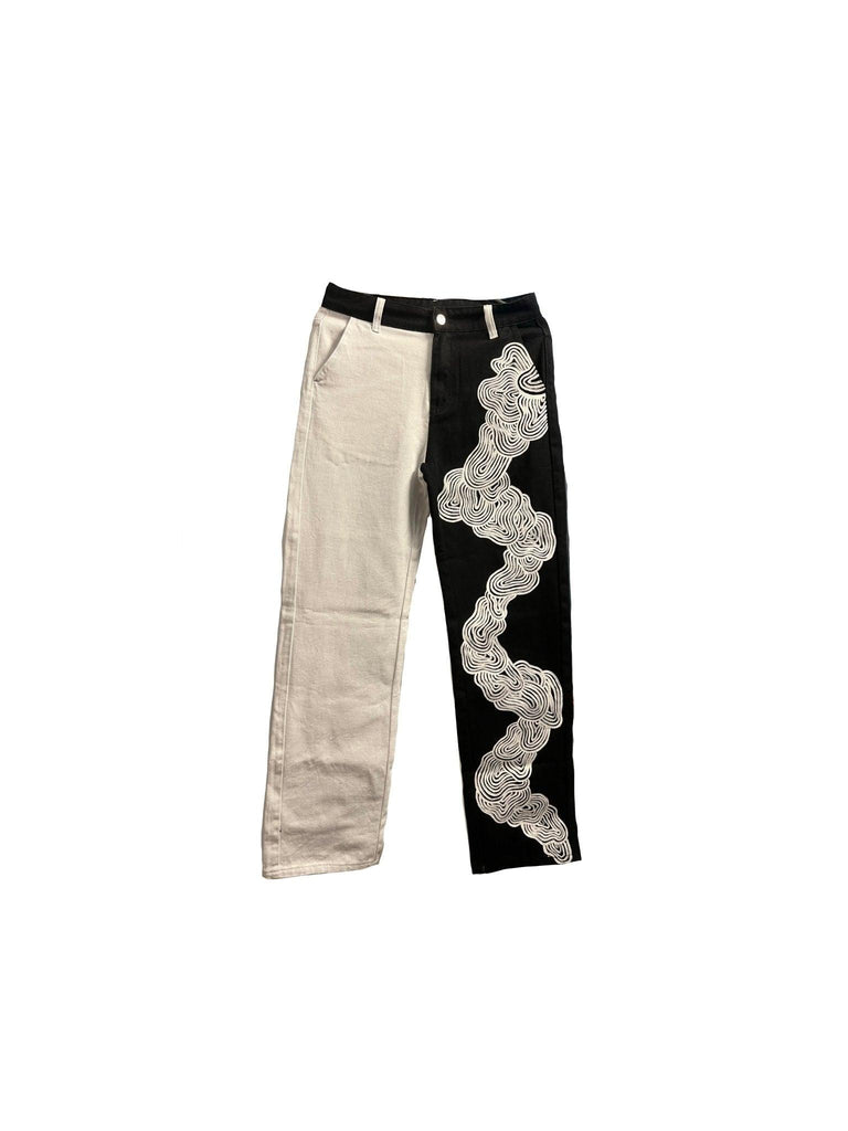 Opposites Attract High Waist Pants - Moon Frankenstein