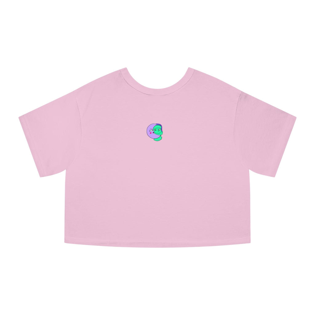Sweet Sorrow Champion Women's Heritage Cropped T-Shirt - Moon Frankenstein