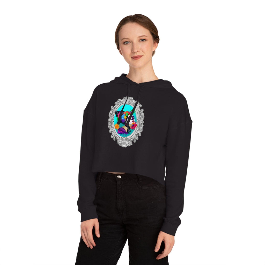 Sweet Sorrow Women’s Cropped Hooded Sweatshirt - Moon Frankenstein