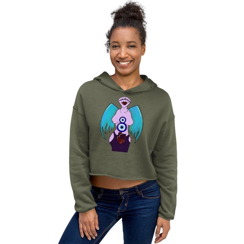 X Mal de Ojo Crop Hoodie - Moon Frankenstein