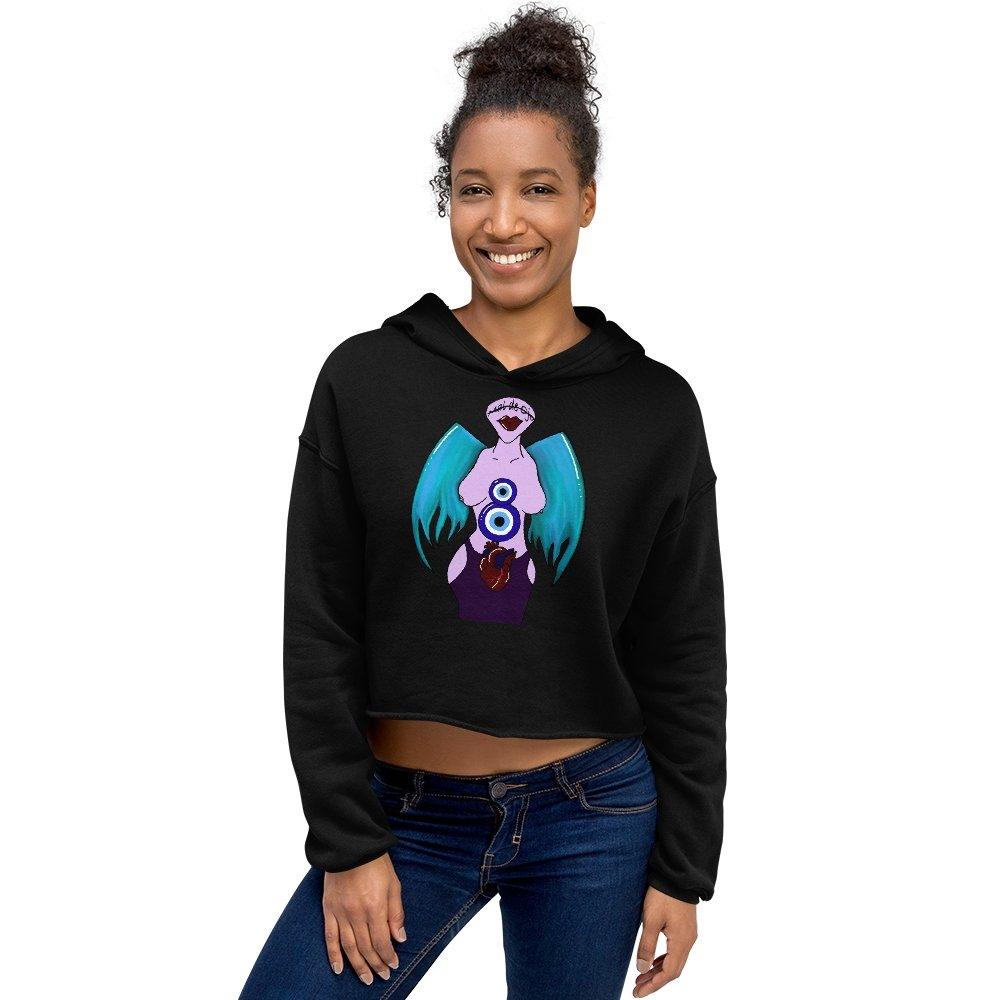 X Mal de Ojo Crop Hoodie - Moon Frankenstein