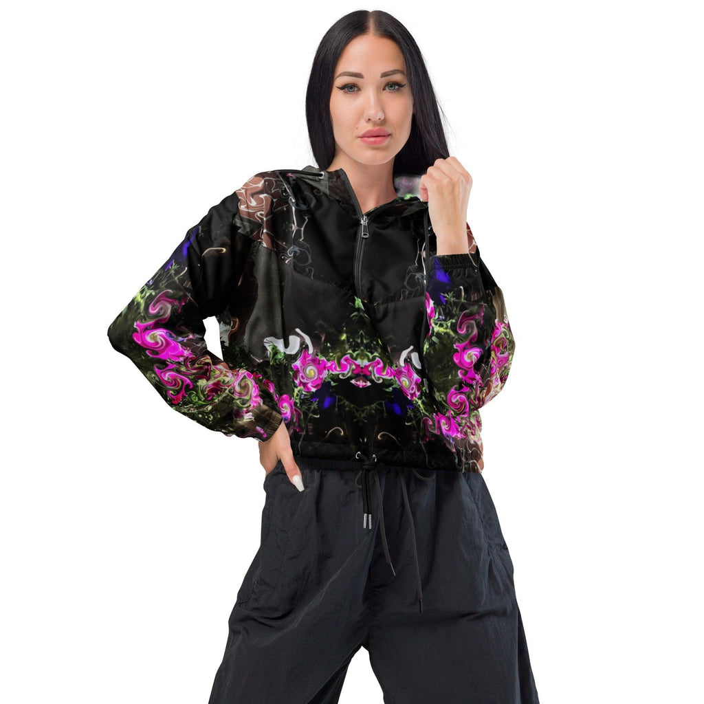 You Can't Sit with Us Women’s cropped windbreaker - Moon Frankenstein